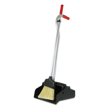 Unger® Ergo Dustpan With Broom, 12w X 33h, Metal With Vinyl Coated Handle, Red-silver freeshipping - TVN Wholesale